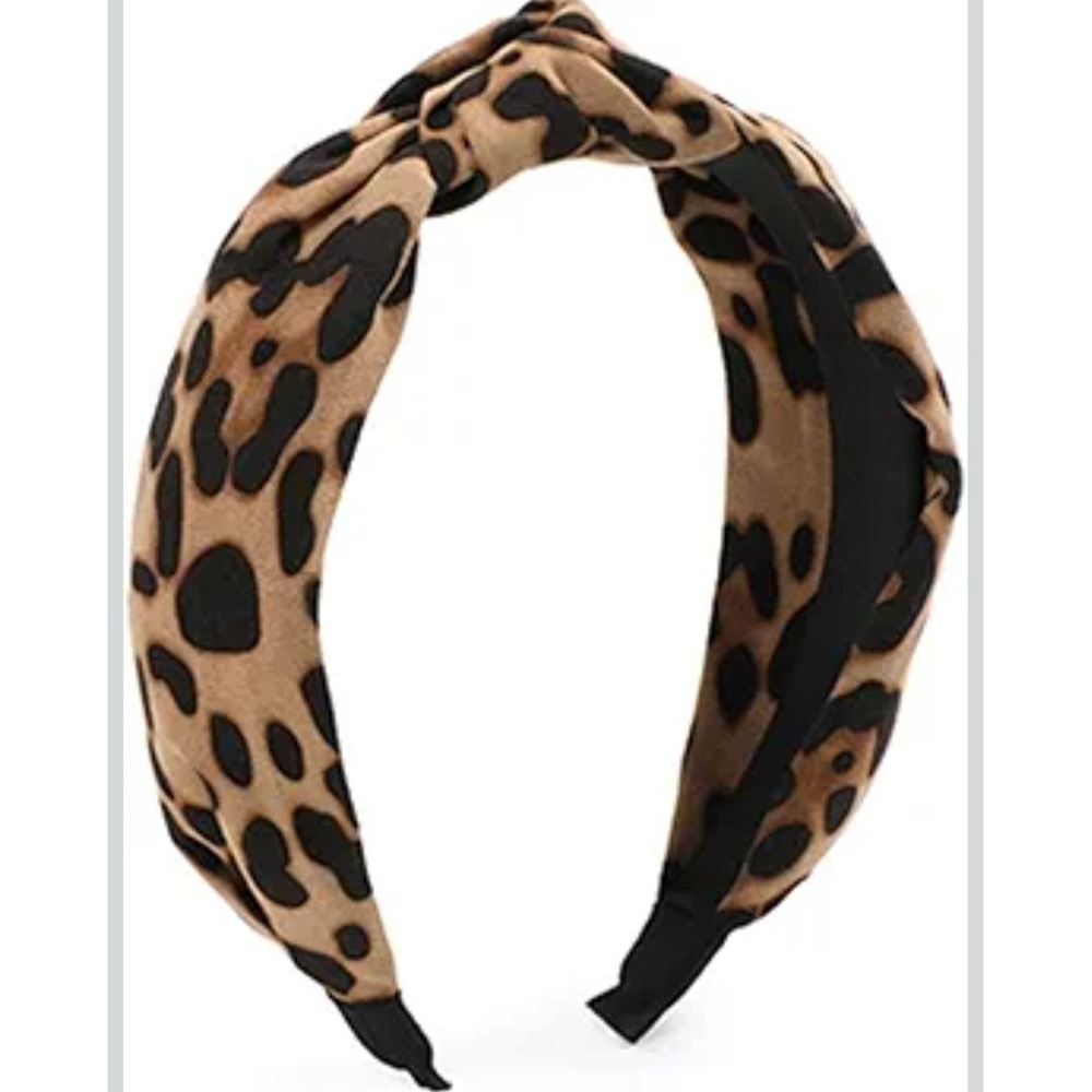 A New Day Top-Knot Headband - Beige/Black/Dots - NEW